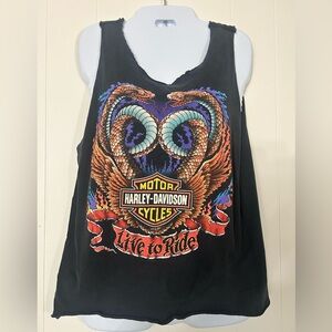 Vintage 90s Sleeveless Harley Davidson Muscle Tee
Black,Small
Live to Ride Logo